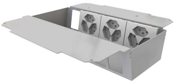 Produktbild UBD 321 336  -  Steckdoseneinsatz vertikal für 2x7 FLF inkl. 3x 3xT13, weiss